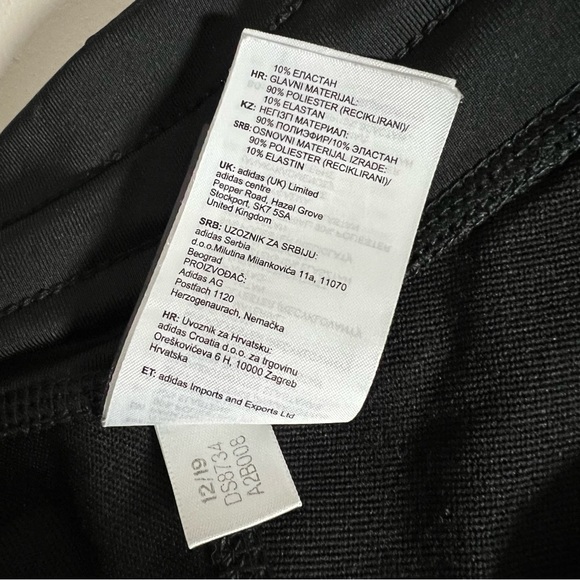 Adidas Black Workout / Active Capris 3 Stripes Climalite Women’s Size Large - Picture 4 of 7